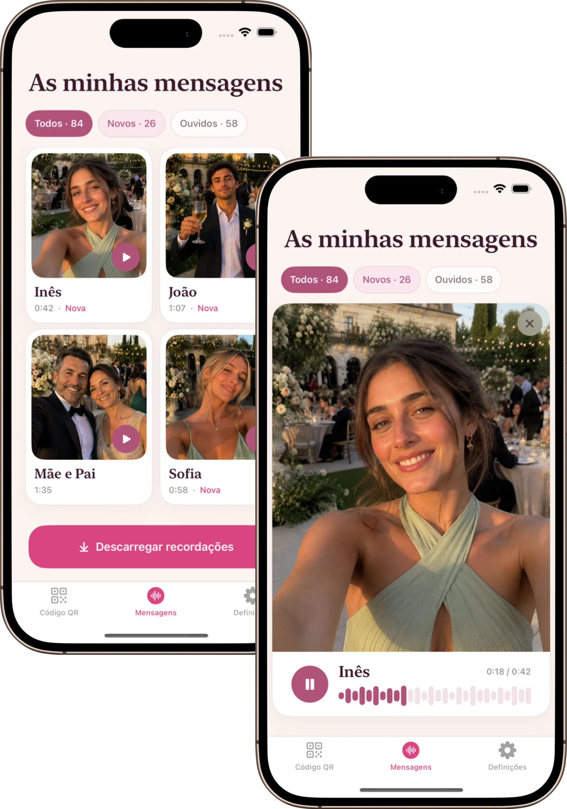 Casamento Áudio como ideia de animação de casamento com QR code